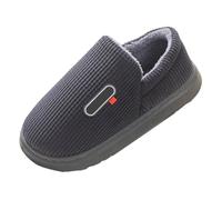 Chaussons pour femme - Fermés - Moelleux - Chauds - Avec semelle fixe - Peluche - En coton - Chaussons chauffants en feutre - Doublés - Confortables - Antidérapants, gris, 40 EU