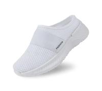 Chaussons pour femme pour une tenue d'été décontractée, idéaux pour les vacances à la plage, design confortable à bout fermé avec semelle épaisse, polyvalents pour les tenues en jean (White, 38)