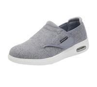 Chaussons pour Hommes d'hiver pour Personnes Âgées Diabétiques, Extra Larges, Confortables, Chauds, À Enfiler, Mocassins, Maison, Intérieur Et Extérieur,Gris,37 EU