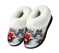 Chaussons pour intérieur et extérieur Motif Paris Tour Eiffel Rouge, multicolore, 41/42 EU