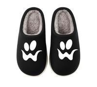 Chaussons pour pieds gonflés doublés en peluche pour invités | Pantoufles super douces pour femme - En feutre - Noir - Citrouille - Pour personnes âgées - Pantoufles d'hiver moelleuses