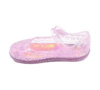 Chaussons Princesse Filles Sandales gelée Mary Jane Chaussures Cosplay fête Danse Pantoufles Enfant Bas âge Mules Scintillantes Confortables pour Tout-Petites (Red, 28 Little Child)