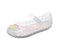 Chaussons Princesse pour Filles Sandales gelée Mary Jane Chaussures Cosplay fête Danse Enfant Bas âge (White, 28 Little Child)
