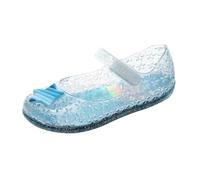 Chaussons Princesse pour Filles Sandales gelée Mary Jane Chaussures Cosplay fête Danse Enfant Bas âge (Blue, 28 Little Child)
