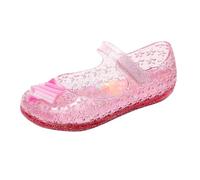 Chaussons Princesse pour Filles Sandales gelée Mary Jane Chaussures Cosplay fête Danse Enfant Bas âge (Red, 28 Little Child)