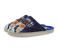 Chaussons sans talon bleu marine avec message pour fille et garçon bryne