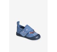 VERTBAUDET Chaussons scratchés bébé en Toile Denim Bleu imprimé 19