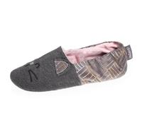 Isotoner Chaussons extra-light pantoufles Slippers femme en jersey et semelle à picots antidérapants, 39/40, gris chiné foncé