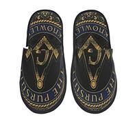 Chaussons Symboles Maçonniques Franc-Maçonnerie Pantoufles Unique Maison Slippers Souple Pantoufles En Coton Pour Spa, Invité, Hôtel L