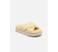 Chaussons UGG W FUZZ SUGAR TERRY CROSS SLIDE pour Femme 41 Jaune