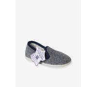 Chaussons velours élastiqués enfant - Fabriqués en France gris 24