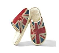 Chaussons vintage en mousse à mémoire de forme pour femme Motif drapeau britannique Union Jack, multicolore, 36.5/37.5 EU