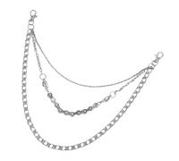 Chaussure à ceinture en métal 54cm - Chaussure à pantalons Punk avec fermeture à carabine pour Gothic, Hip-Hop & Biker Style | Argent | Robustes Accessoire pour hommes et femmes