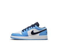 Chaussure Air Jordan 1 Low pour ado Blanc/Obsidian/Dark Powder Blue 36
