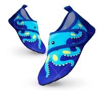 Chaussure Aquatiques Enfant Chaussure de Plage Garçon Fille Séchage Rapide Antidérapant Pieds Nus Chaussure d'eau Chausson Piscine Barefoot pour Aqua Surf Nager Plongée Sport Yoga 22/23EU Pieuvre Bleu