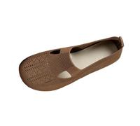 Chaussure Ballerine Moderne pour Femme - Tissu Maille Respirant et léger, Bout Rond, Semelle Plate - Confort Ultime pour Le Quotidien, Le Travail ou la Danse - Design épuré et Couleur Unie Kaki, 40