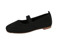 Chaussure Ballerine pour Femme en Maille Respirante - Bout Rond et Semelle Plate pour Un Confort Maximal - Idéale pour la Danse, Le Yoga ou Un Style décontracté Quotidien C-Le Noir, 37