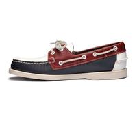 Chaussure bateau homme Sebago SPINNAKER PORTLAND - Cuir - Marine Rouge Blanc - Semelle en caoutchouc 45