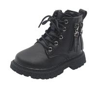 Chaussure Bebe Bottes - Enfant pour Fille et Garçon d'hiver Décontractées Chaudes Antidérapant Sole Souple Printemps Automne Classiques Bottines en Cuir Garçon Fille Bottes à Lacets