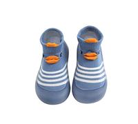 Chaussure Bébé Garçon Fille Chaussons Chaussettes -Dérapantes Bébé - Chaussettes Antidérapantes en Coton Bébé Enfant Motif Animaux - Chaussures Tout-Petits Fille (Blue, 20 InfKleine Gelbe Entent)