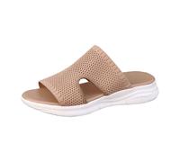 Chaussure Compensee Femme Ete Sandales Été Cuir Pantoufles d'été Pour Femmes Nouvelles Décontractées et Confortables Tissées à La Mouche Ajourées Avec Sandals de Sport et D'Extérieur (Khaki 40)