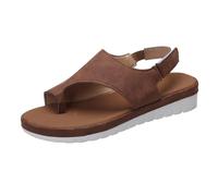 Chaussure Compensee Femme Nu-Pieds Larges Confort Sandales pour Femmes,Printemps,Été Et Automne,Confortables,Correction Des Doigts,Semelles Compensées Chaussures Femme Ete Chic Sandale (Brown,40)