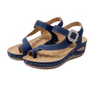 Chaussure Compensee Femme Orthopedique Confortable Sandales Décontractées Polyvalentes À Bout Ouvert,Version Coréenne,avec Semelle Souple Et Respirantes. Chaussure Confortable Femme (Navy,42)