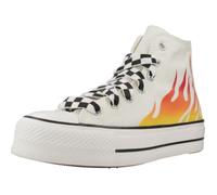 Chaussure Converse Modèle Chuck Taylor All Star Lift Platform Flames - Coleur Blanc 37,5