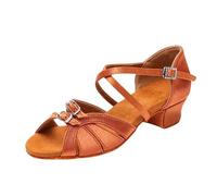 Chaussure Danse Latine Femme Chaussures de Danse Latine for Femmes et Enfants, Souples, for Tango, Jazz, Salsa, fête, Livraison directe(Darkbrown Satin,11)