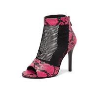 Chaussure Danse Latine Femme Spectacle de Danse Latine Sexy Salsa, soirée, Bar, Sandales, Talons Hauts, Spectacles de Salon(Skin Grain Red,36)