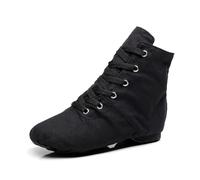Chaussure de Ballet pour Femmes Confortable Fond Souple Chaussons de Danse à Lacets Toile Chaussures, Convient pour la Danse Classique, Jazz, Yoga, Gymnastique, Cours de Corps, etc. (Black, 35)