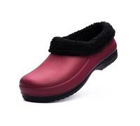 Chaussure De Chef De Sécurité Pour Hommes, Chaussures De Cuisine Professionnelles Résistantes À L'eau Et À L'huile En Coton Chaud D'hiver Décontracté Pour Hommes, Chaussures De Jardin(Red,42 EU)