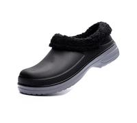 Chaussure De Chef De Sécurité Pour Hommes, Chaussures De Cuisine Professionnelles Résistantes À L'eau Et À L'huile En Coton Chaud D'hiver Décontracté Pour Hommes, Chaussures De Jardin(Black,40 EU)