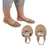 Chaussure de Danse Demi-Semelle, Chaussure de Gymnastique Rythmique, Chausson de Ballet Demi-Semelle Extensible et Respirant, pour la Pratique du Yoga Danse(L-Couleur de Peau)
