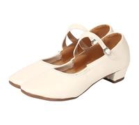 Chaussure De Danse lsa Talon Compensé Femme Sandales Femme Petit Talon Dancer Heels Dance Shoes Latin Latin Chaussures Ete Confortable llerines Escarpins Petit Talon (White, 38)