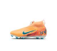 Chaussure de foot montante à crampons multi-surfaces Nike Jr. Mercurial Superfly 10 Academy « Kylian Mbappé » pour enfant/ado Melon Tint/Igloo/Neo Turquoise 38