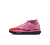 Chaussure de foot montante pour surface synthétique Nike Jr. Mercurial Superfly 10 Club pour enfant/ado Magic Flamingo/Total Crimson/Noir 38.5