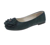 Chaussure de Marche Femme Baskets Et Chaussures de Sport Femme Women's Flat Shoes Spring Summer and Autumn Lightweight Suede Round Toe Shallow Mouth Soft Bottom Bow Single Shoes Daily Marine 34