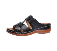 Chaussure De RandonnéE Femme Ouverte,Chaussons d'été femmes,chaussures décontractées à bout ouvert détente et vacances en plein air,avec design perforé,associer un jean,talon compensé confortable