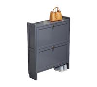 Chaussure de Rangement de rotin étroite Chaussure en Bois avec des Jambes en métal pour Le Couloir d'entrée et la Chambre élégante et la Rack de Chaussures de Sauvegarde de l'espace