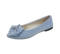 Chaussure de securite Baskets CompenséEs Femme Women's Flat Shoes Spring Summer and Autumn Lightweight Suede Pointed Shallow Mouth Soft Bottom Bow Single Shoes Daily Dating Commuting Bleu Clair 42