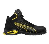 Puma Chaussures de sécurité Amsterdam Mid Cuir S3 SRC EN20345 Noir/Jaune Taille 43