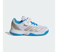 Chaussure de tennis à scratch Courtflash Enfants Cloud White / Cyber Metallic / Lucid Aquamarine 33