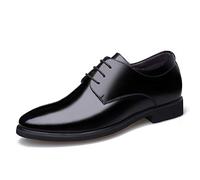 Chaussure en Cuir Habillé de Costume d'affaire Commercial Automne Hiver Homme Chaussure de Ville a Lacet de Travail Antidérapant Fourrure Interne Noir 46