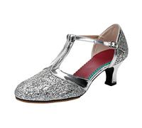 Chaussure Enfant Fille Basket Noire Femme Chaussons Danse Cuir Véritable en Toile Ballerine Chausson De Méditation Yoga Talons Ballerines Semelle Gel Memory Foam 3D a Talon Argent-c 41