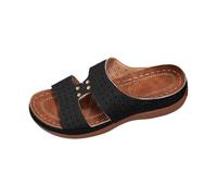 Chaussure Ete Femme Confortable Compensées Été Chaussons de Plage à Bout Ouvert pour Femmes Décontractés et Confortables à Semelle Épaisse en de Poisson Sandals Orthopédiques Femme Été (Black 40)