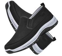 Chaussure Facile à Enfiler Homme Mocassin Été sans Lacet Chaussures de Travail Léger et Respirant Chaussures de Sport Homme Chaussures sans Lacets Homme,Noir,40 EU