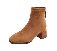 Chaussure Femme Automne Bottes Femme Talon Compensé Confortables Bottines à Fermeture Éclair Antidérapante Légères Botte Bout Fermé Chaudes Élégantes Chaussures Chaussures Printemps Jaune 37