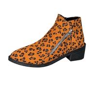 Chaussure Femme Automne Bottes Femme Talon Compensé Confortables Bottines à Fermeture Éclair Antidérapante Légères Botte Bout Fermé Chaudes Élégantes Chaussures Chaussures Printemps Jaune 39