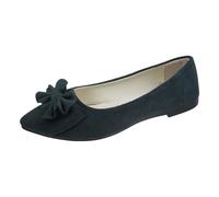 Chaussure Femme Basket Confortable Femme Women's Flat Shoes Spring Summer and Autumn Lightweight Suede Pointed Shallow Mouth Soft Bottom Bow Single Shoes Daily Dating Commuting Marine 41